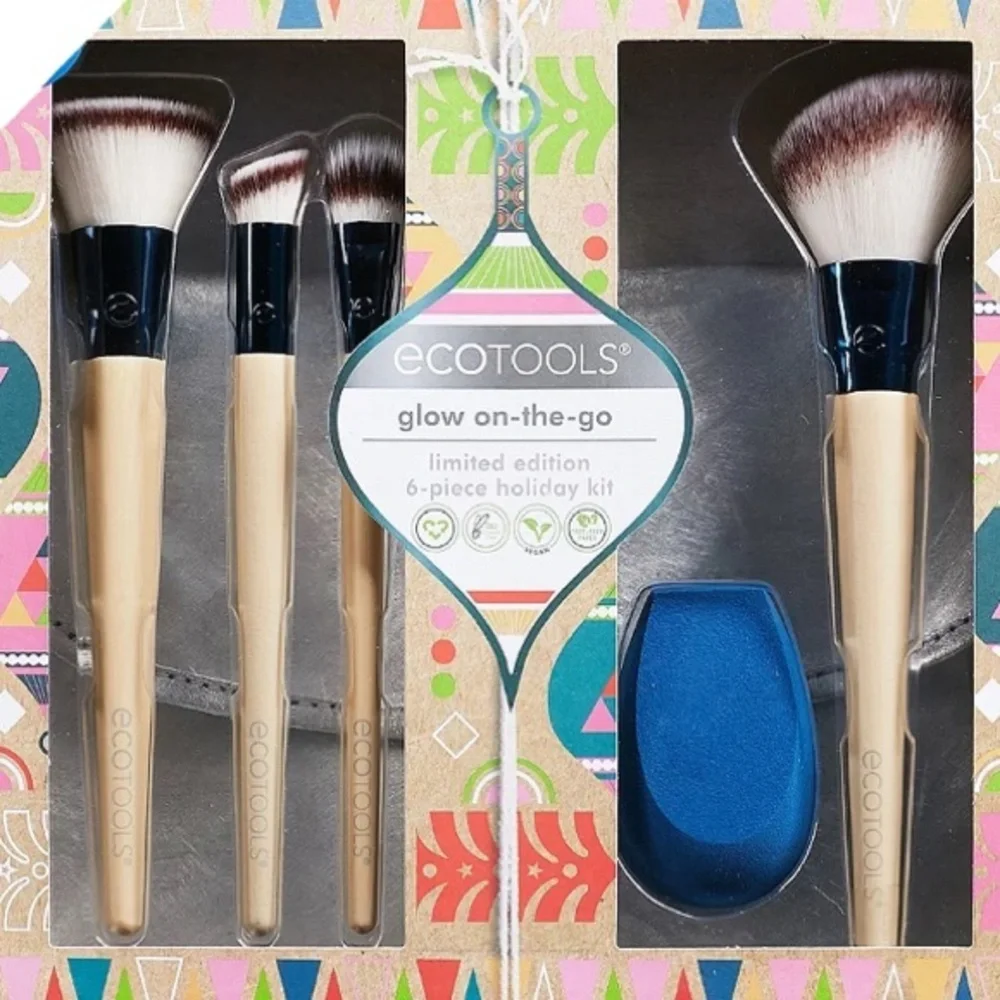 ECOTOOLS Glow On-The-Go 6-Piece Holiday Kit NWT